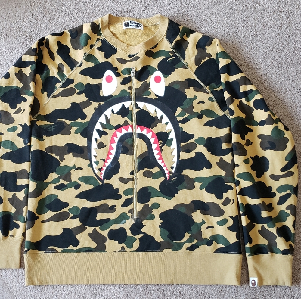 Bape Camo Crewneck Metal Zip - Real 100% Authentic